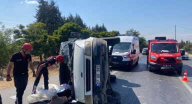 -Kahramanmaraş’ta hafif ticari araç yan yattı: 1 yaralı