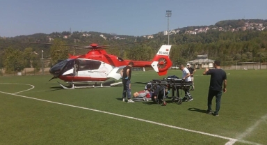 Kahramanmaraş’ta yaşlı hasta için helikopter ambulans havalandı