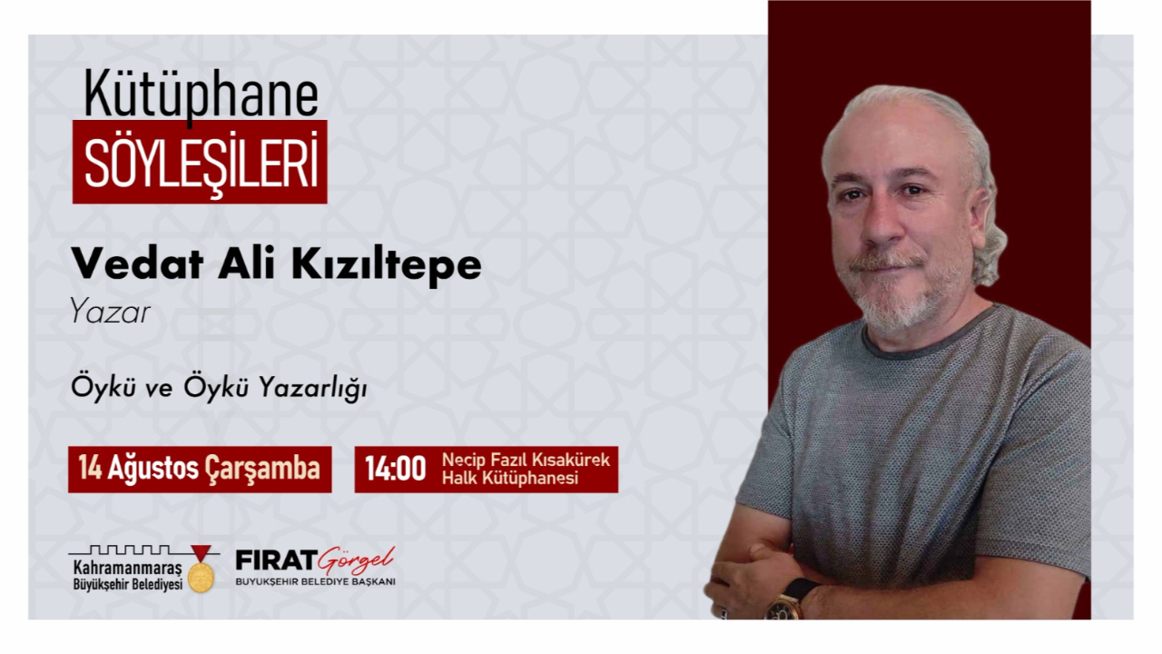 Kütüphane Söyleşileri, Yazar Vedat Ali Kızıltepe ile Devam Edecek