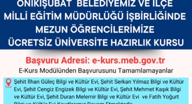 Onikişubat Belediyesi’nin ücretsiz Üniversite Hazırlık Kursu’na kayıtlar başladı
