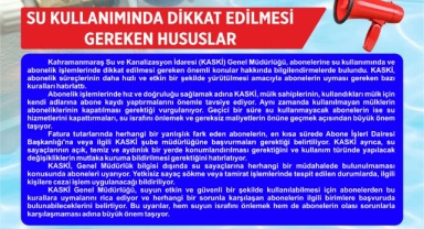 Su Kullanımında Dikkat Edilmesi Gereken Hususlar