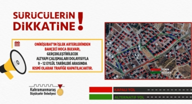 Bahçeci Hoca Bulvarı, 12 Eylül’e Kadar Kısmi Olarak Trafiğe Kapatıldı