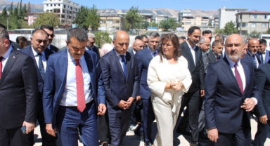 İki Milli Eğitim Bakanı Mehmet Balduk Fen Lisesi İnşaatını gezdi
