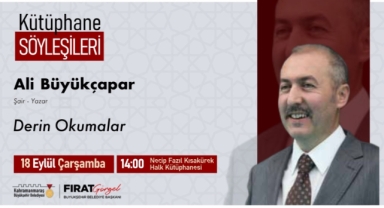 Kütüphane Söyleşileri’nde Yazar Ali Büyükçapar Okurlara Seslenecek