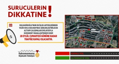 Vezir Hoca Bulvarı Kısmi Olarak 28 Eylül’e Kadar Trafiğe Kapatıldı!
