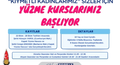 Onikişubat Belediyesi’nden kadınlara yönelik ücretsiz yüzme kursu