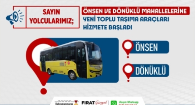 Önsen ve Dönüklü’ye Yeni Toplu Taşıma Araçları Hizmete Başladı!