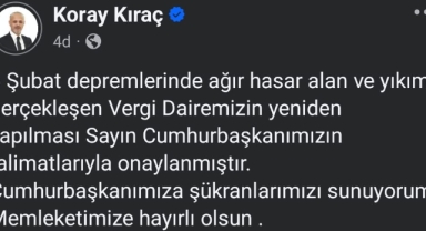 Ağır Hasar Gören Vergi Dairesi Yeniden İnşa Ediliyor