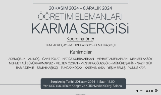 Kahramanmaraş Sütçü İmam Üniversitesi Güzel Sanatlar Fakültesi’nden “Ortak Alan” Karma Sergisi