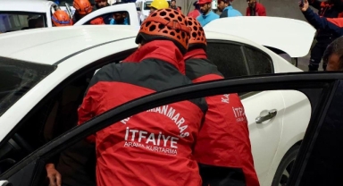 -Kahramanmaraş'ta Sıkışmalı Trafik Kazası Tatbikatı Yapıldı