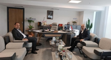 Gürbak; KSÜ Sağlık, Sosyal ve Kültür Daire Başkanlığı görevine atanan Halil Karacalı’yı ziyaret etti