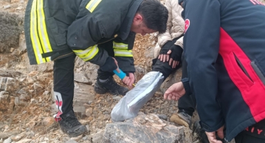 Afşin'de Kayalıklara Düşen Genç Yaralandı