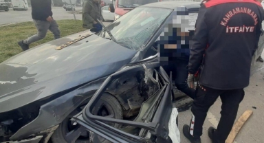 Kahramanmaraş’ta iki otomobil çarpıştı: 2 yaralı