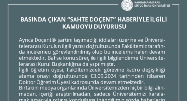 Basında Çıkan “Sahte Doçent” Haberiyle İlgili Kamuoyu Duyurusu