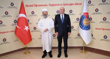 Diyanet İşleri Başkanı Prof. Dr. Ali Erbaş Kahramanmaraş Sütçü İmam Üniversitesi Rektörü Prof. Dr. Alptekin Yasım’ı Ziyaret Etti