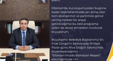 Elbistan’da “Ramazan Neşesi” Etkinliği Düzenlenecek