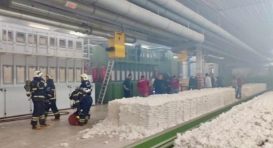 Kahramanmaraş’ta iplik fabrikasında yangın
