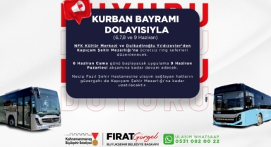 Bayramda NFK Kültür Merkezi ve Yıldızevler’den Kapıçam’a Ücretsiz Toplu Taşıma