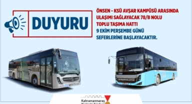 Şehir İçi Toplu Taşımaya Yeni Hat; 78/B Hizmete Giriyor