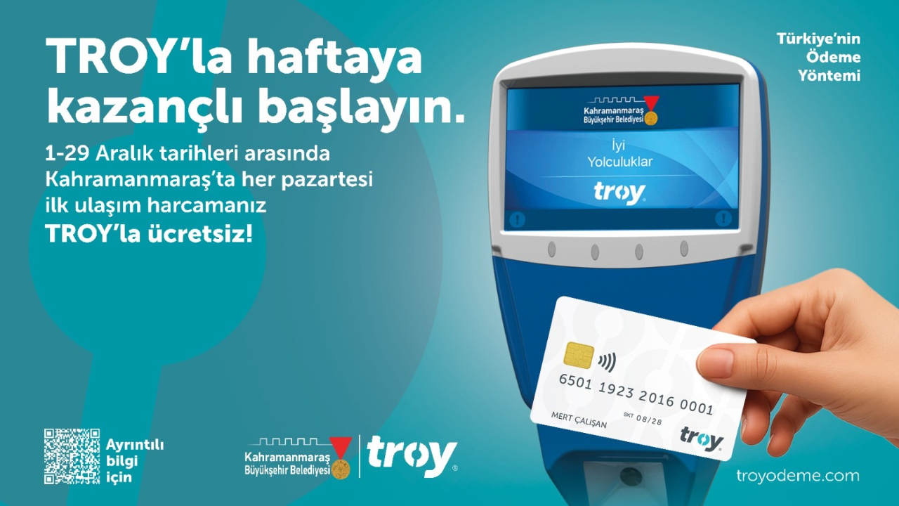 Aralık’ta TROY Kart ile Pazartesi Günleri İlk Yolculuk Ücretsiz