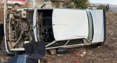 Kahramanmaraş’ta devrilen otomobil sürücüsü hayatını kaybetti