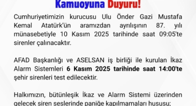 Kahramanmaraş’ta Şehir Siren Sistemi Test Edilecek