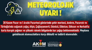 Şehir Genelinde Sağanak Yağış ve Kar Uyarısı!