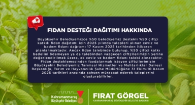 Yüzde 50 Hibeli Fidan Desteğinde Ek Başvurular Alınmaya Başladı