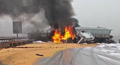Kahramanmaraş-Gaziantep yolunda zincirleme kaza