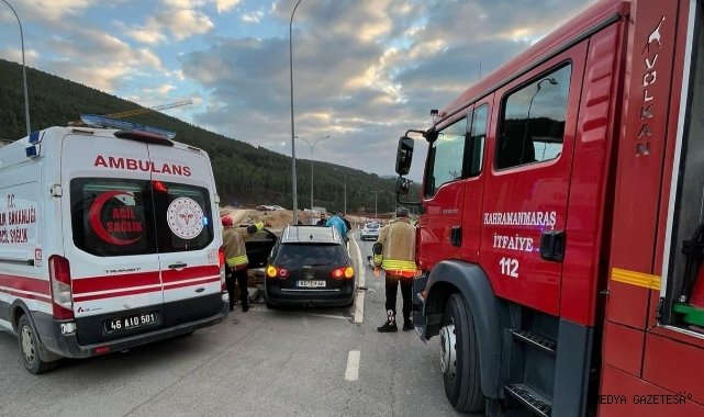 Kahramanmaraş’ta iki otomobil çarpıştı: 1 yaralı