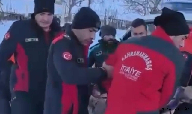 Kahramanmaraş’ta Kar Nedeniyle Mahsur Kalan Hastaya 12 Saatlik Çalışmayla Ulaşıldı