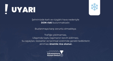 Şehir Genelinde Buzlanma ve Don Uyarısı!