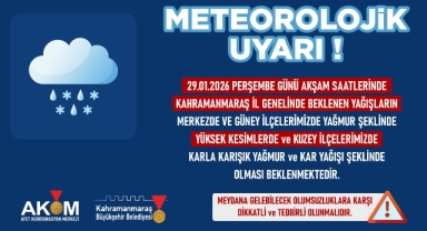 Vatandaşlar Yağmur ve Kar Yağışına Karşı Uyarıldı