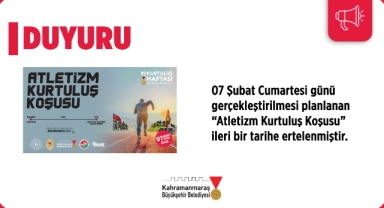 7 Şubat’ta Planlanan “Atletizm Kurtuluş Koşusu” İleri Bir Tarihe Ertelendi!