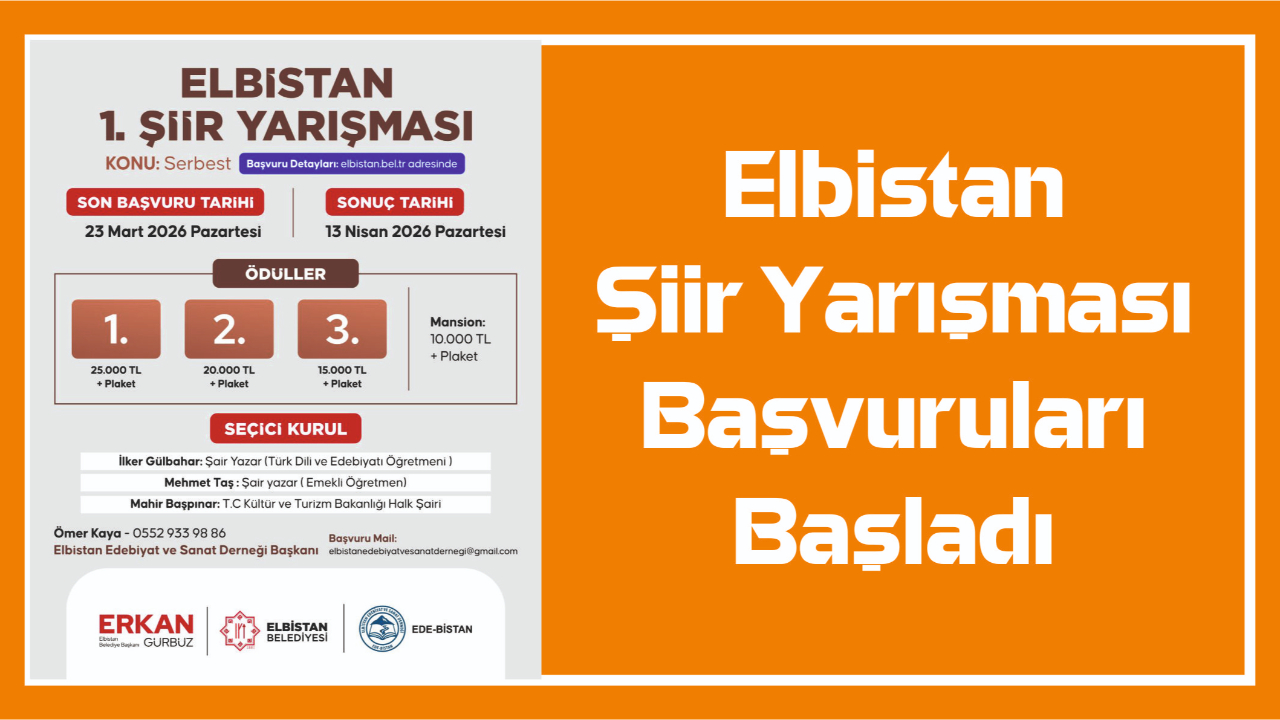 Elbistan Şiir Yarışması Başvuruları Başladı