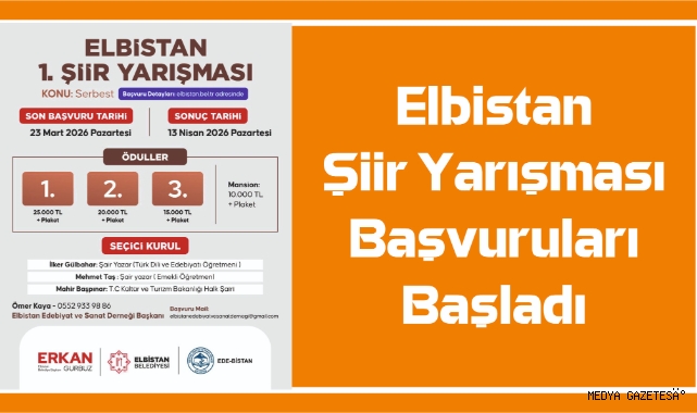 Elbistan Şiir Yarışması Başvuruları Başladı