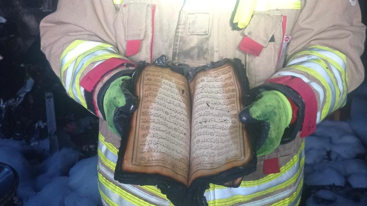 Kahramanmaraş’ta evi, paraları yandı sadece Kuran’ı Kerim zarar görmedi