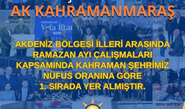AK KAHRAMANMARAŞ ZİRVEDE: RAMAZAN ÇALIŞMALARINDA BİRİNCİ SIRADA