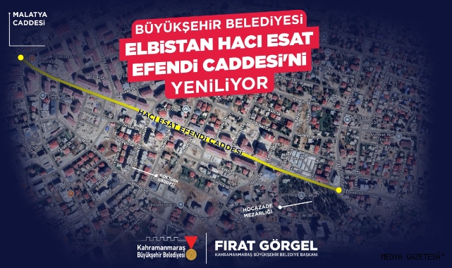 Büyükşehir, Elbistan Hacı Esat Efendi Caddesi’ni 30 Milyonluk Yatırımla Yeniliyor