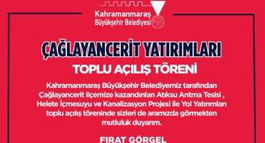 Çağlayancerit’e 854 Milyon TL’lik Yatırımın Toplu Açılışı Yapılacak