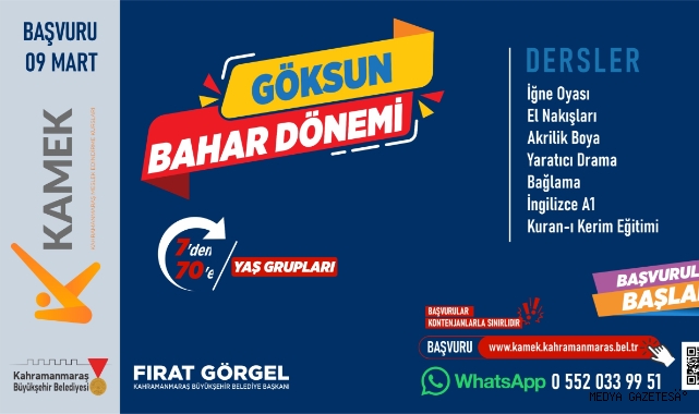 Göksun’da KAMEK Kurslarına Kayıtlar Başladı!