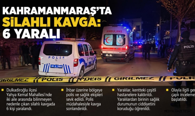 Kahramanmaraş’ta silahlı kavga: 6 yaralı 