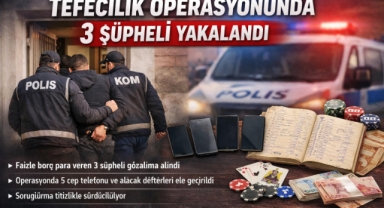 Kahramanmaraş’ta tefecilik operasyonunda 3 şüpheli yakalandı