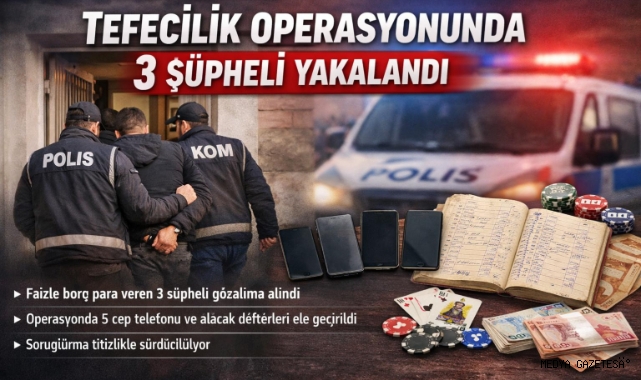Kahramanmaraş’ta tefecilik operasyonunda 3 şüpheli yakalandı