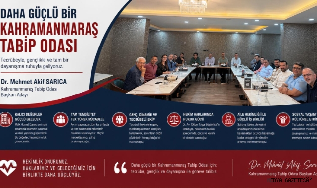-Kahramanmaraş Tabip Odası Başkan Adayı Dr. Mehmet Akif Sarıca projelerini açıkladı