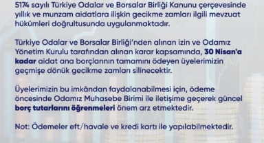 KMTSO’dan Aidat Gecikme Zamlarına Af
