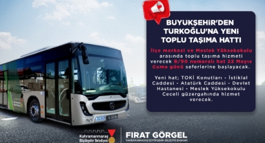 Büyükşehir’den Türkoğlu’na Yeni Toplu Taşıma Hattı