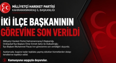 MHP Kahramanmaraş’ta İlçe Başkanlıklarında Görev Değişimi