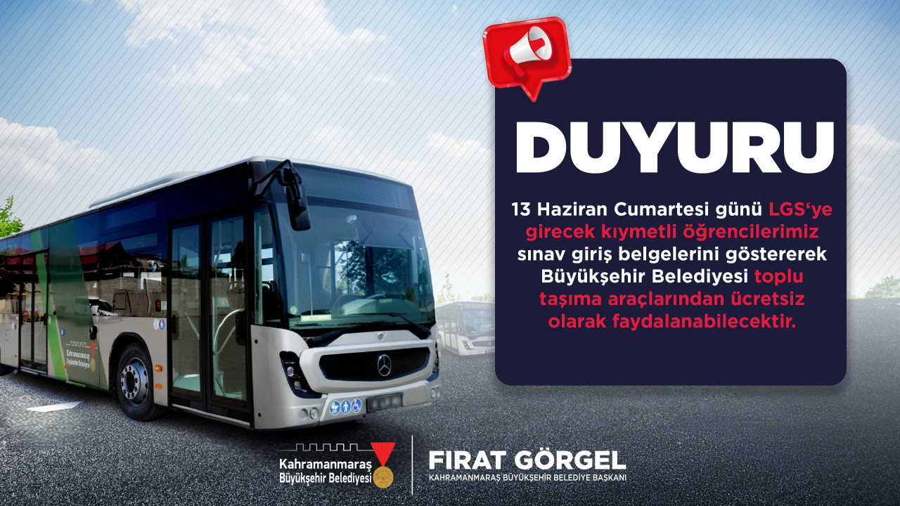 Büyükşehir’den LGS Günü Öğrenci ve Velilere Tam Destek