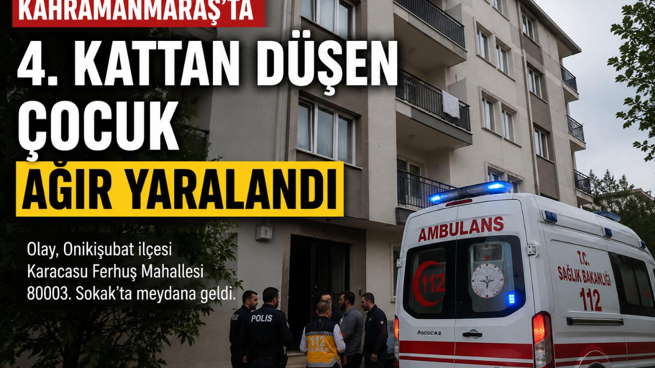 Kahramanmaraş’ta 4. Kattan Düşen Çocuk Ağır Yaralandı